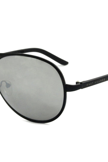 East Village Beveled Edge 'jagger' Aviator In Black East Village